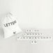 White with Black Letters