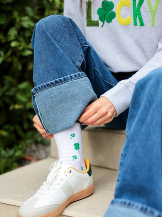 LUCKY SHAMROCK SOCKS, GREEN - Sassy Inspiration