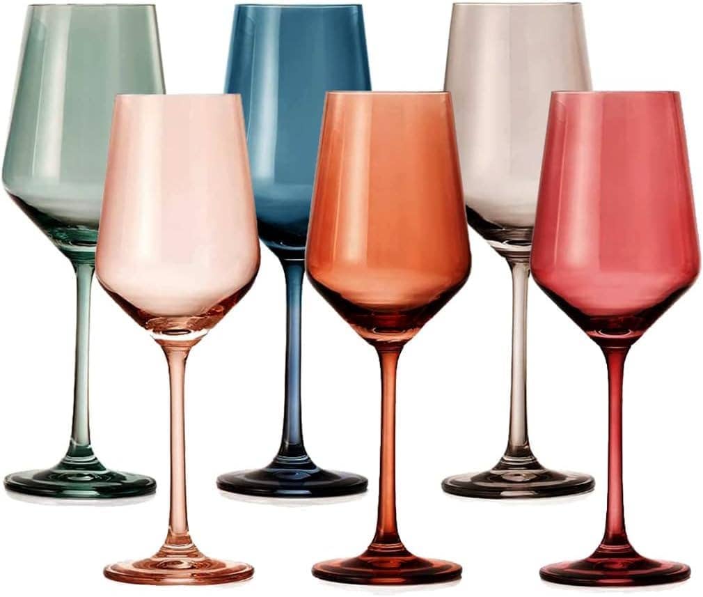 Luxury Colored Crystal Wine Glass Set of 6 - Sassy Inspiration
