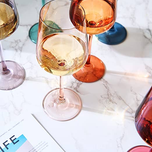 Luxury Colored Crystal Wine Glass Set of 6 - Sassy Inspiration
