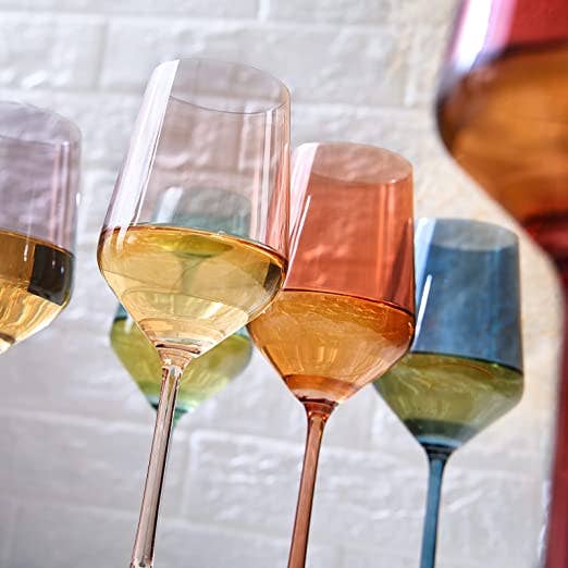 Luxury Colored Crystal Wine Glass Set of 6 - Sassy Inspiration