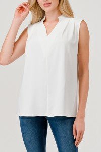 Mandarin Collar Sleeveless Top - Sassy Inspiration