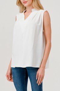 Mandarin Collar Sleeveless Top - Sassy Inspiration