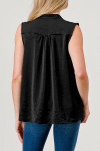 Mandarin Collar Sleeveless Top - Sassy Inspiration