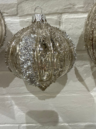 Mercury Glass Glitter Stripe Ornament – 3 Styles - Sassy Inspiration