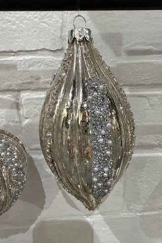 Mercury Glass Glitter Stripe Ornament – 3 Styles - Sassy Inspiration
