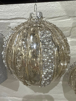Mercury Glass Glitter Stripe Ornament – 3 Styles - Sassy Inspiration