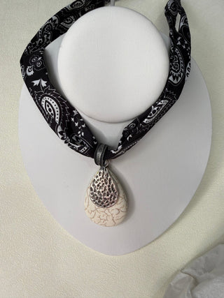 Midnight Paisley Bandana Pendant Necklace - Sassy Inspiration