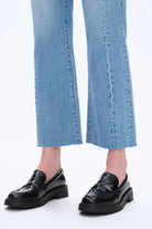 Modern Ease High - Rise Straight - Leg Denim – Medium Blue - Sassy Inspiration