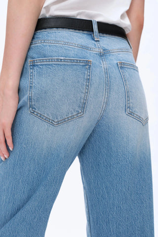 Modern Ease High - Rise Straight - Leg Denim – Medium Blue - Sassy Inspiration