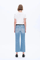 Modern Ease High - Rise Straight - Leg Denim – Medium Blue - Sassy Inspiration