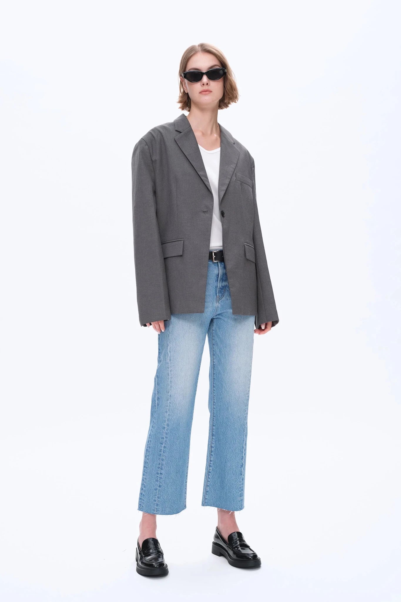 Modern Ease High - Rise Straight - Leg Denim – Medium Blue - Sassy Inspiration