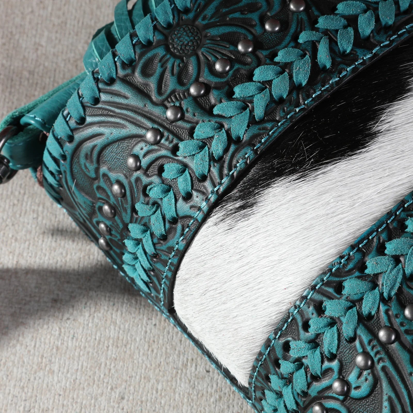 Montana West Genuine Leather Tooled Collection Fringe Crossbody - Sassy Inspiration