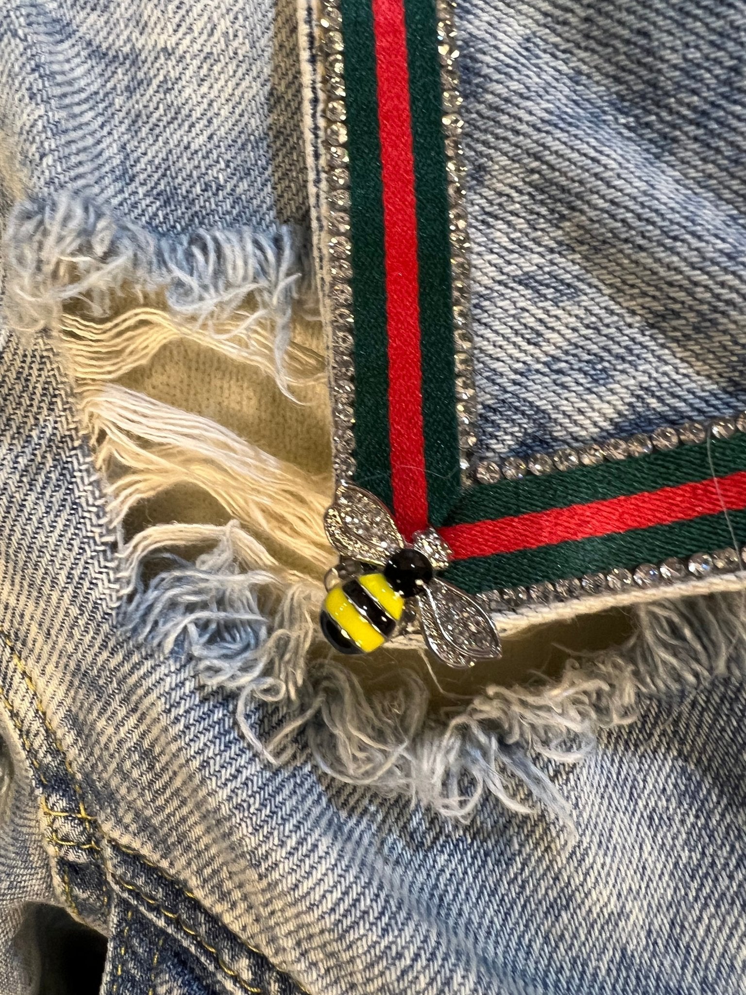 One of a kind denim jacket (Bumble Bee - S) - Sassy Inspiration