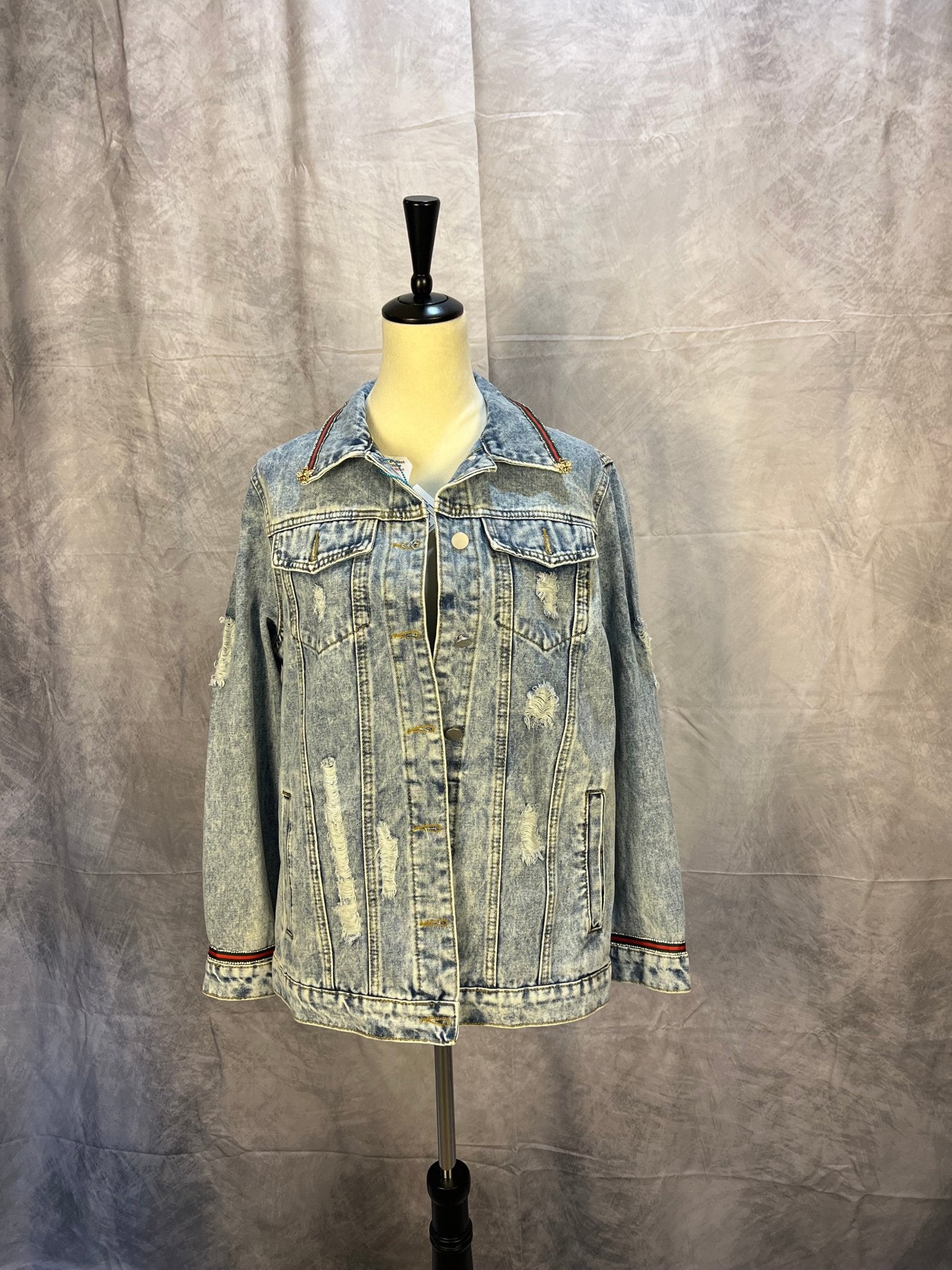 One of a kind denim jacket (Medium) - Sassy Inspiration
