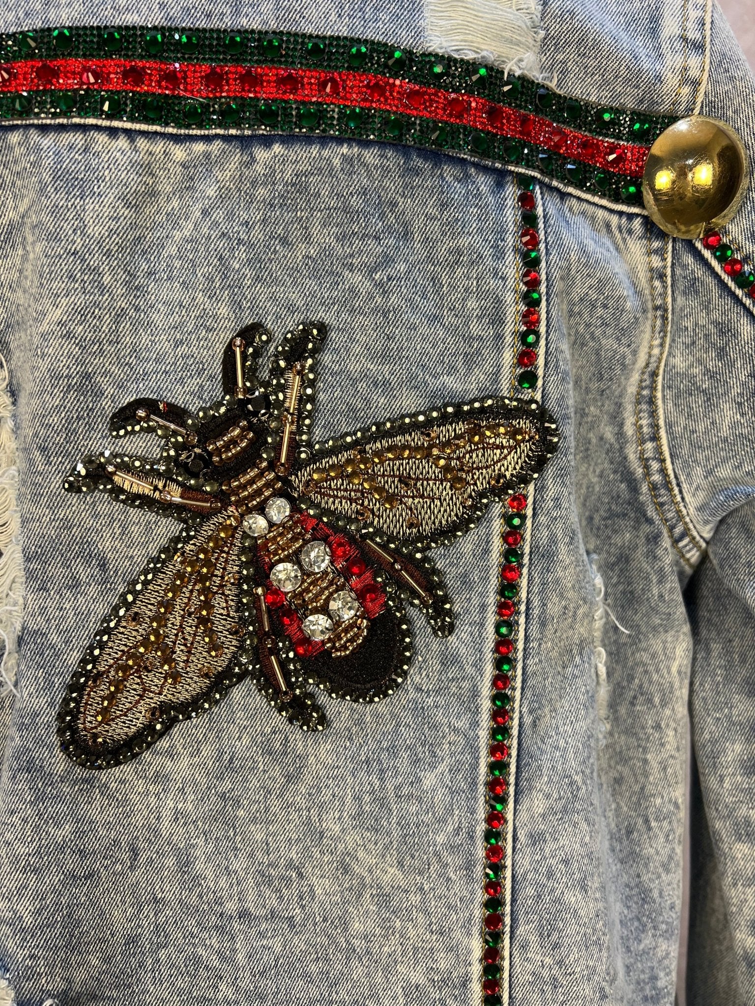 One of a kind denim jacket (Medium) - Sassy Inspiration
