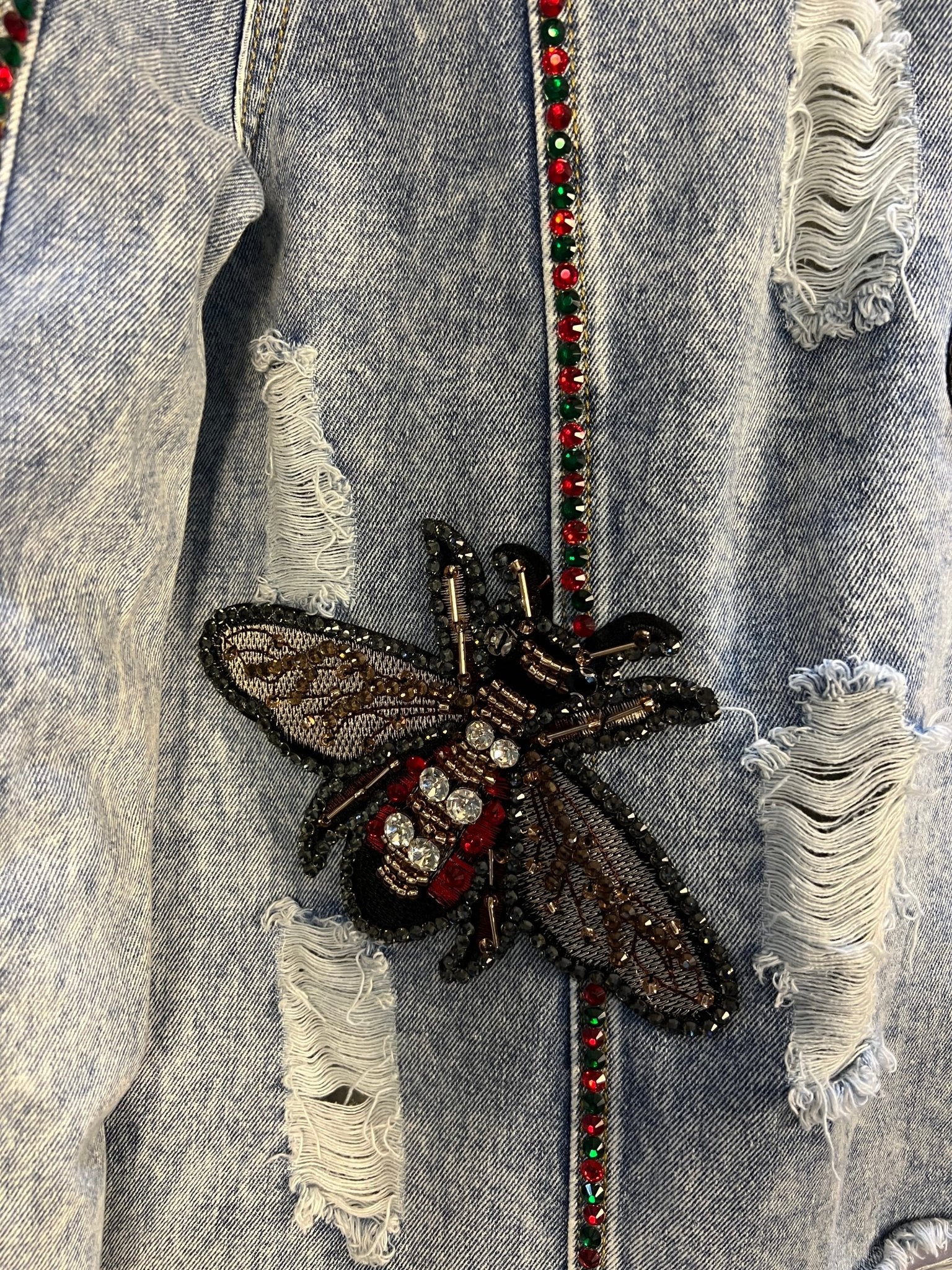 One of a kind denim jacket (Medium) - Sassy Inspiration