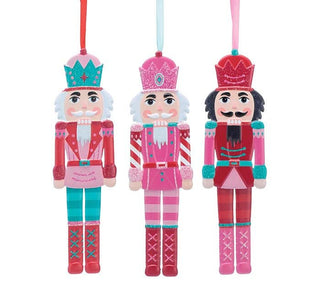 PINK/RED TIN NUTCRACKER ORNAMENTS S/3 - Sassy Inspiration