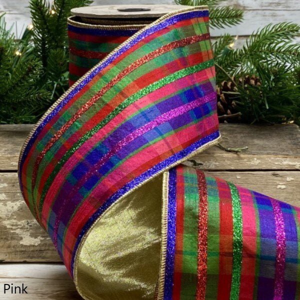 Plaid Glitter Stripe - Pink - Sassy Inspiration