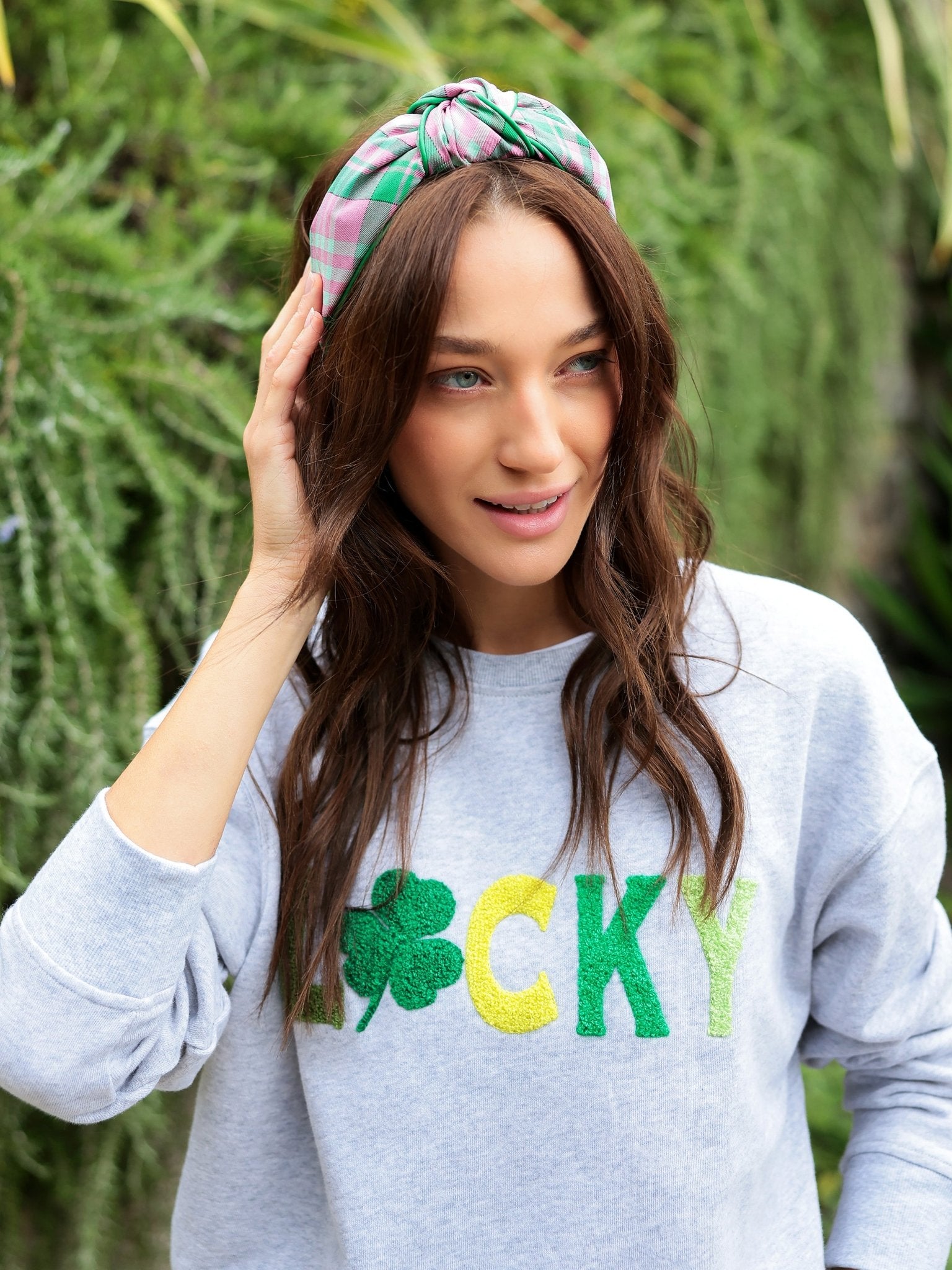 PLAID KNOTTED HEADBAND, GREEN - Sassy Inspiration