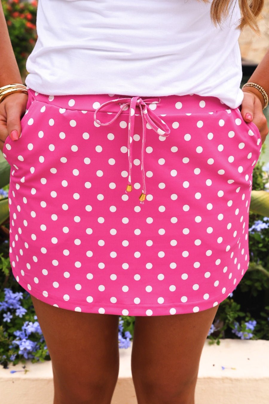 Playful Everyday Skort - Pink Polka Dot - Sassy Inspiration