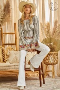 Printed Peplum Top - Sassy Inspiration