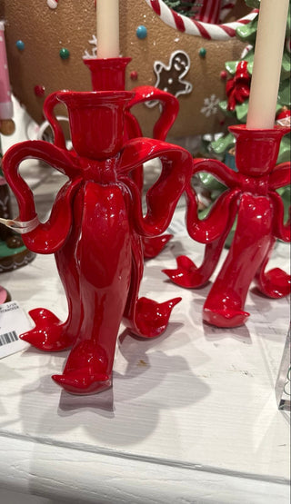 Red Bow Taper Candle Holders – Set of 3 - Sassy Inspiration