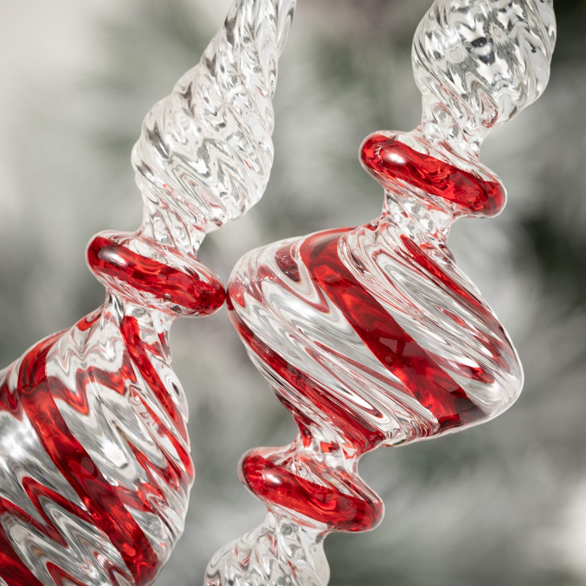 RED CRYSTAL FINIAL ORNAMENTS S/2 - Sassy Inspiration