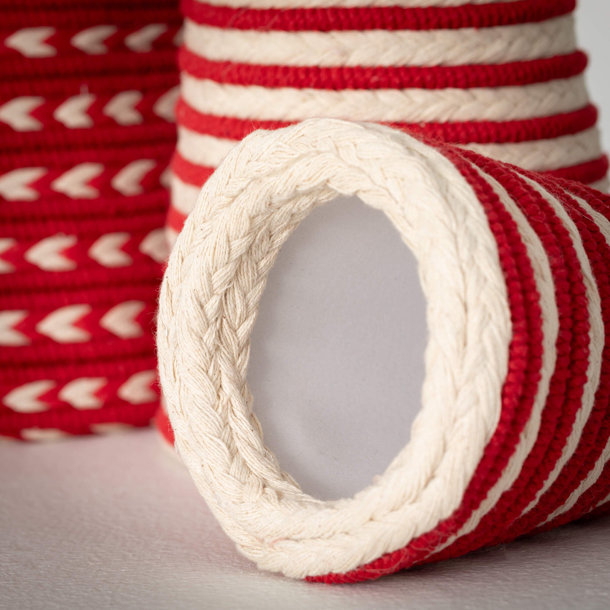 RED WHITE TABLETOP CONE TREES S/3 - Sassy Inspiration