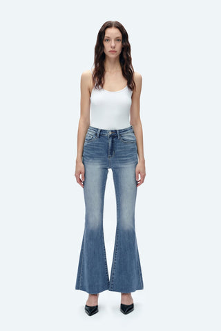 Retro Revival High Rise Flare Jeans by Bayeas - Sassy Inspiration