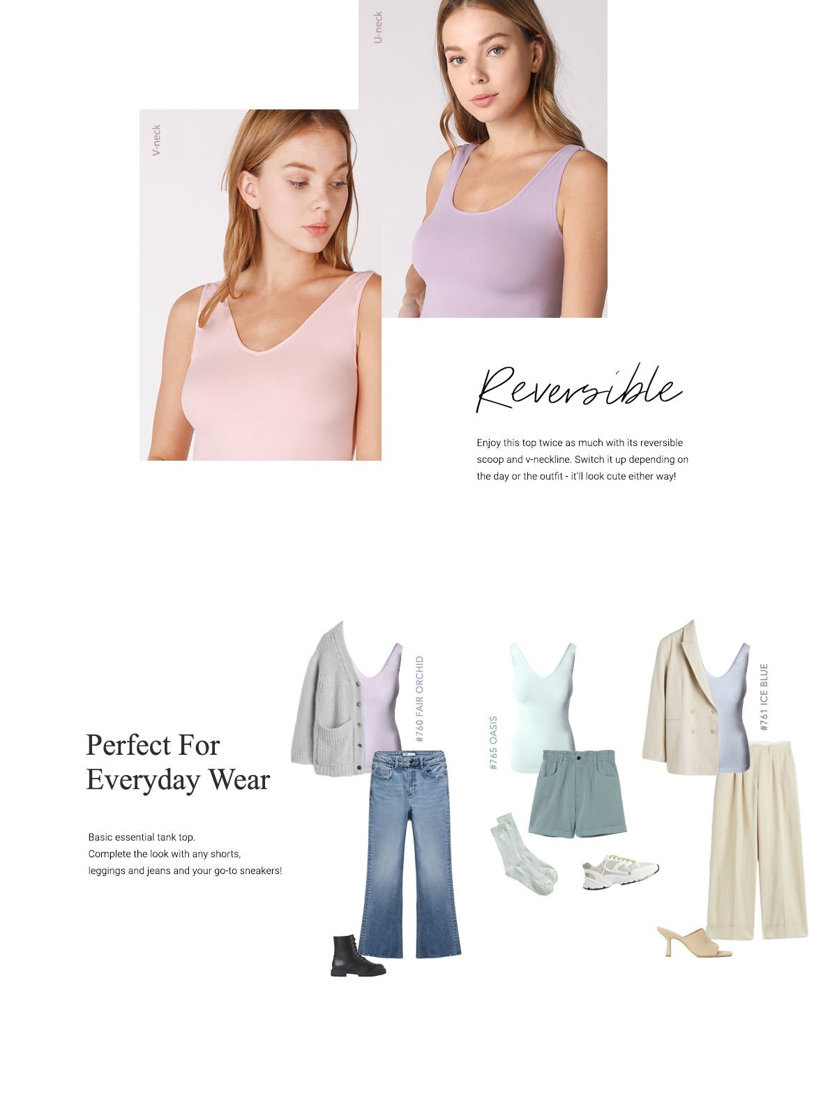 Reversible Tank Top (Multiple Colors Available) - Sassy Inspiration