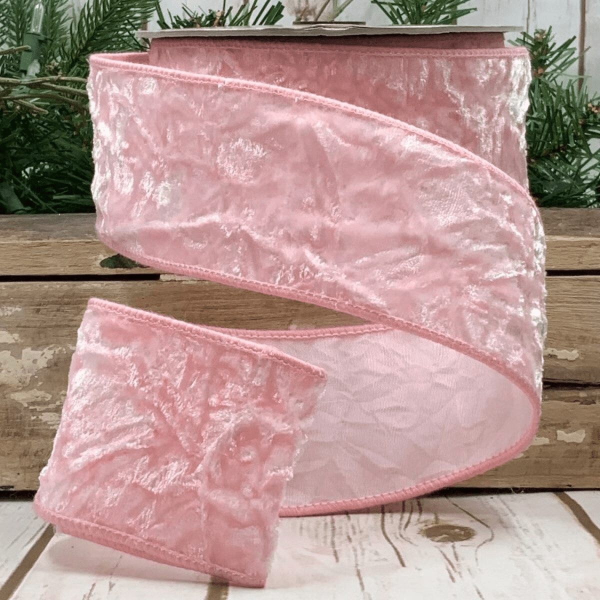 Ribbon - Crushed Velvet, Light Pink - Sassy Inspiration