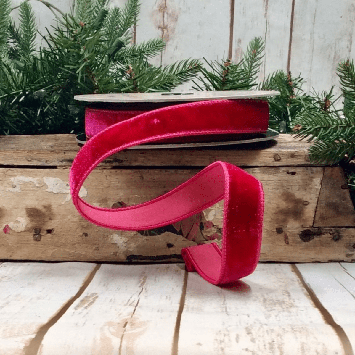 Ribbon - Taffeta Velvet 1" X 10 yards, Hot Pink - Sassy Inspiration