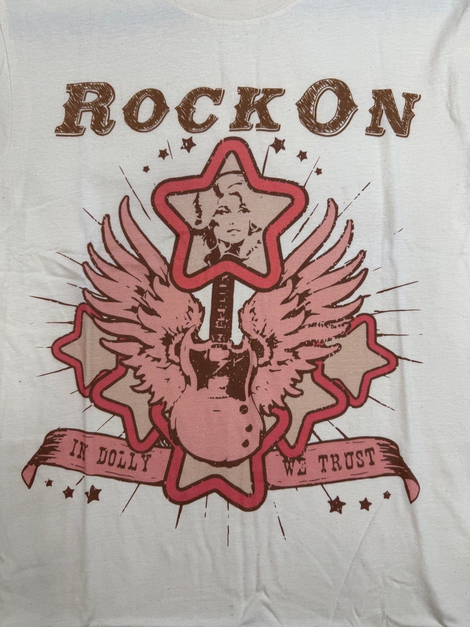 Rock On – In Dolly We Trust Graphic Tee - Sassy Inspiration