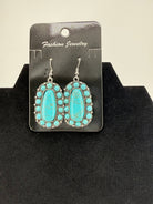 Santa Fe Halo Turquoise Oval Earrings - Sassy Inspiration