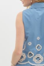 Scallop Embroidered Hem Sleeveless Top - Sassy Inspiration