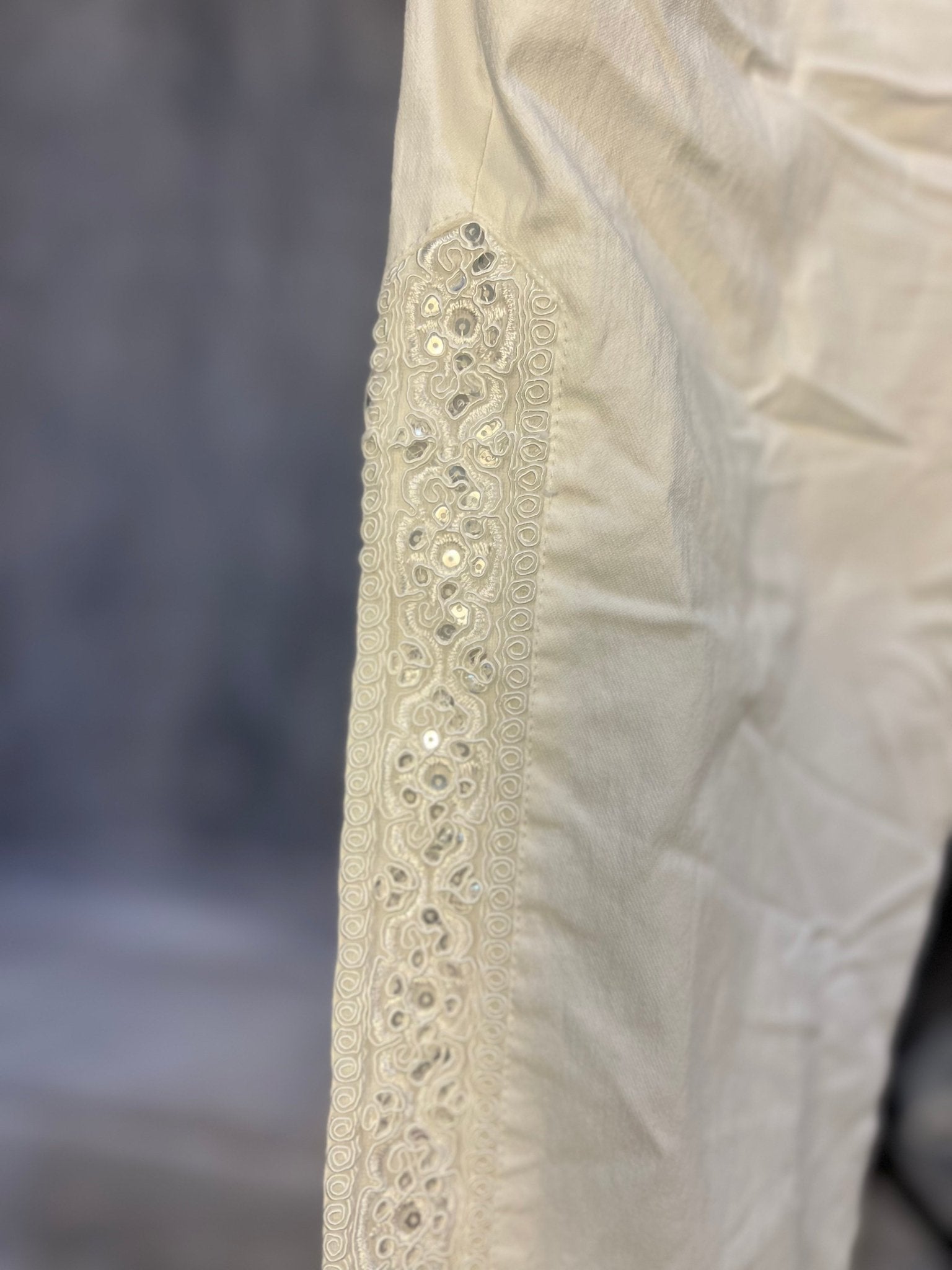 Sequin Embroidered Pants - White - Sassy Inspiration