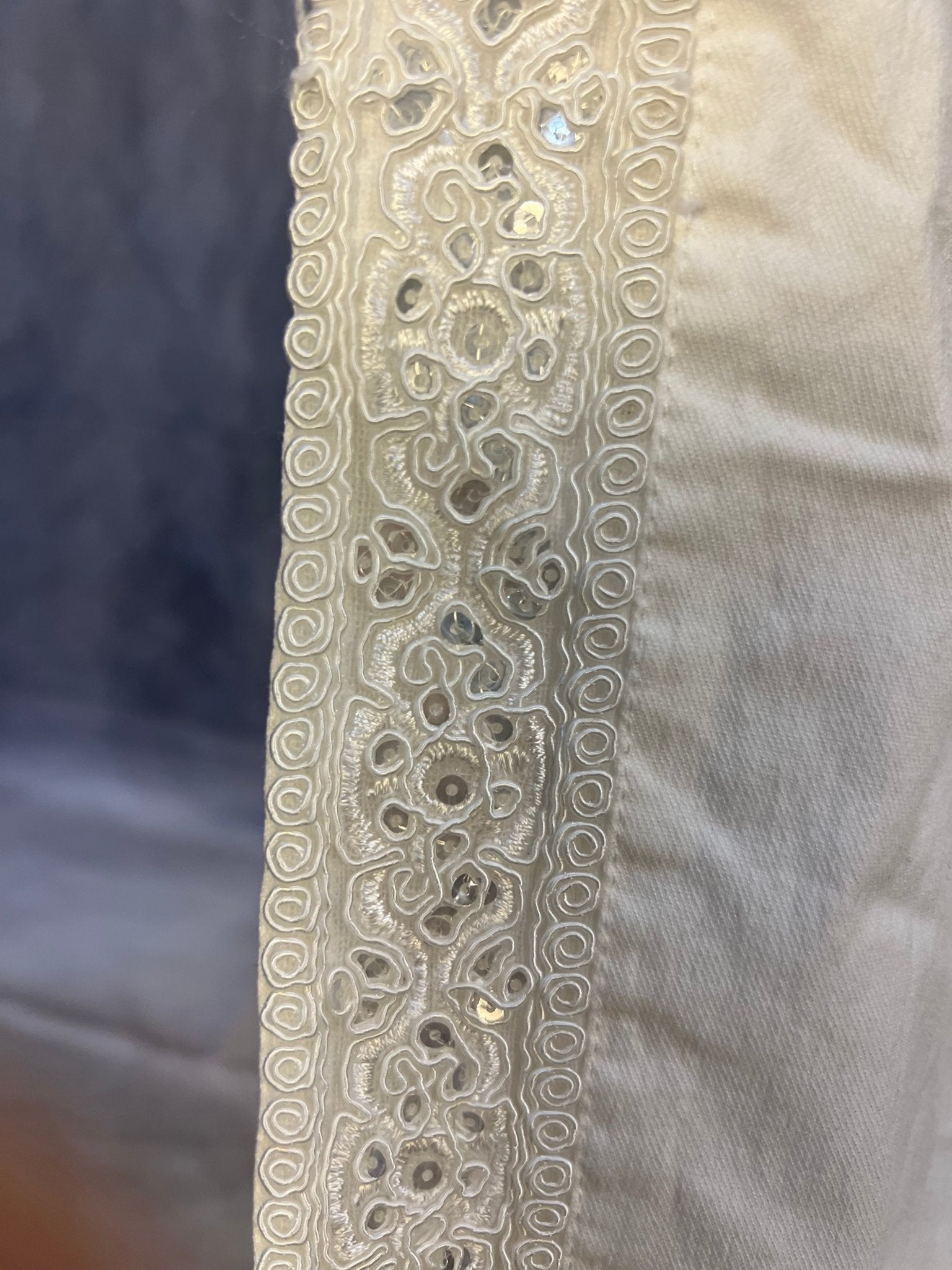 Sequin Embroidered Pants - White - Sassy Inspiration