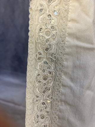 Sequin Embroidered Pants - White - Sassy Inspiration