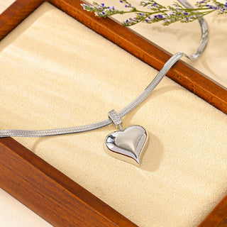 Silver Heart Shaped Pendant Necklace - Sassy Inspiration