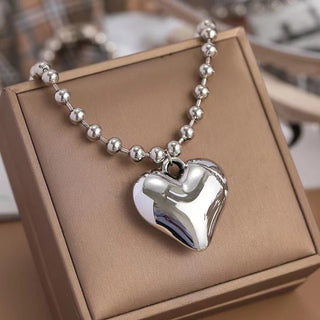 Simple Beaded Heart Pendant Necklace - Sassy Inspiration
