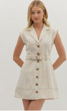 Sleeveless Mini Dress - Ecru - Sassy Inspiration