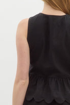 Sleeveless Peplum Top - Black - Sassy Inspiration