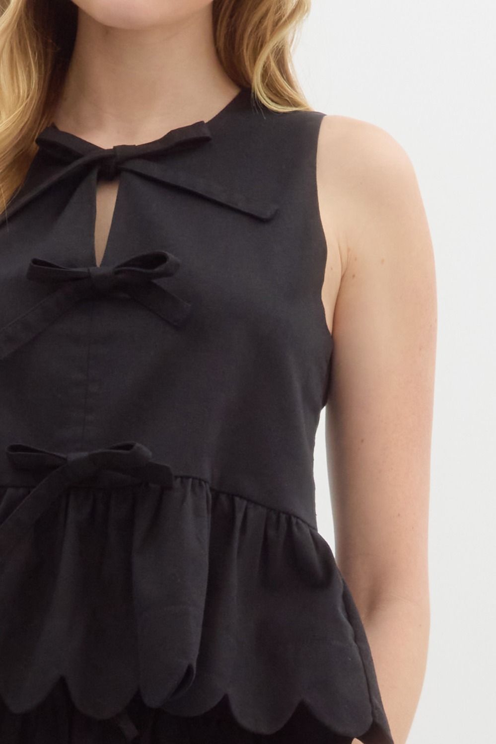 Sleeveless Peplum Top - Black - Sassy Inspiration