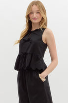 Sleeveless Peplum Top - Black - Sassy Inspiration