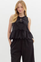 Sleeveless Peplum Top - Black - Sassy Inspiration