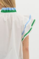 Solid flutter sleeve top - off white - Sassy Inspiration