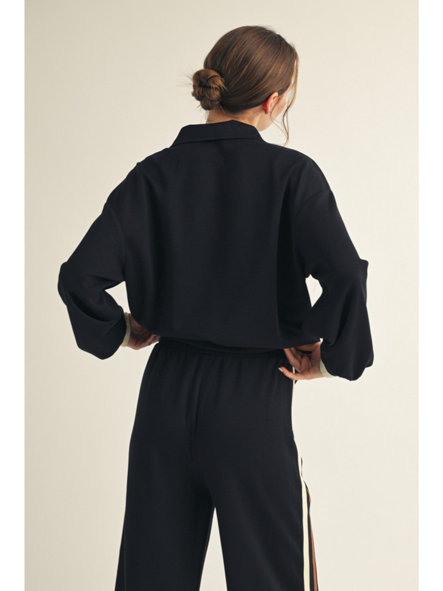 Solid Sweatshirt w/ Contrast Trim - Sassy Inspiration