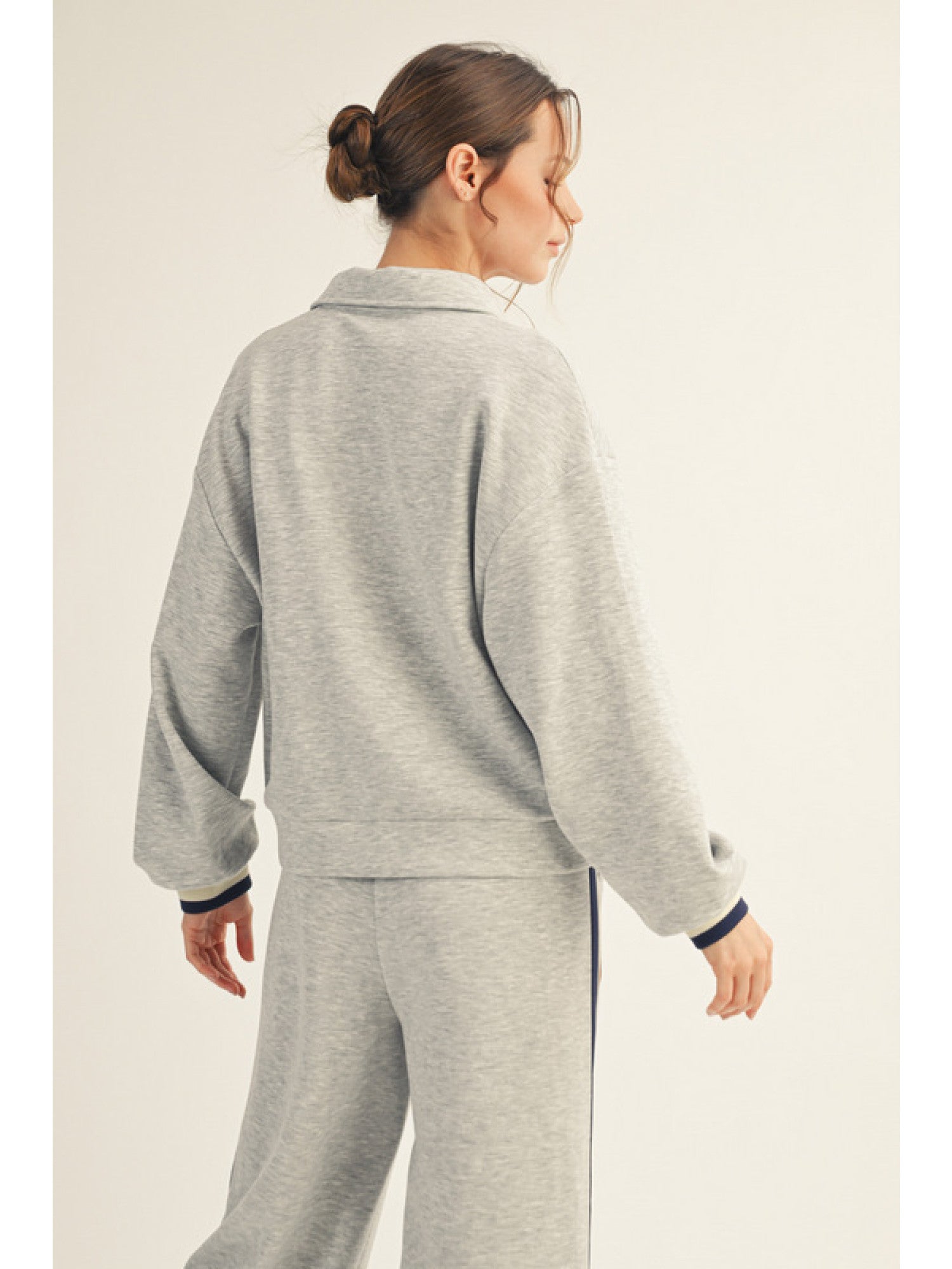 Solid Sweatshirt w/ Contrast Trim - Sassy Inspiration