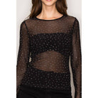Sparkle All Night Rhinestone Mesh Top - Sassy Inspiration